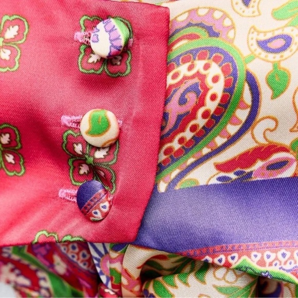 ZARA PATCHWORK PRINTED HALTER NECK MIDI DRESS - Picture 6 of 8